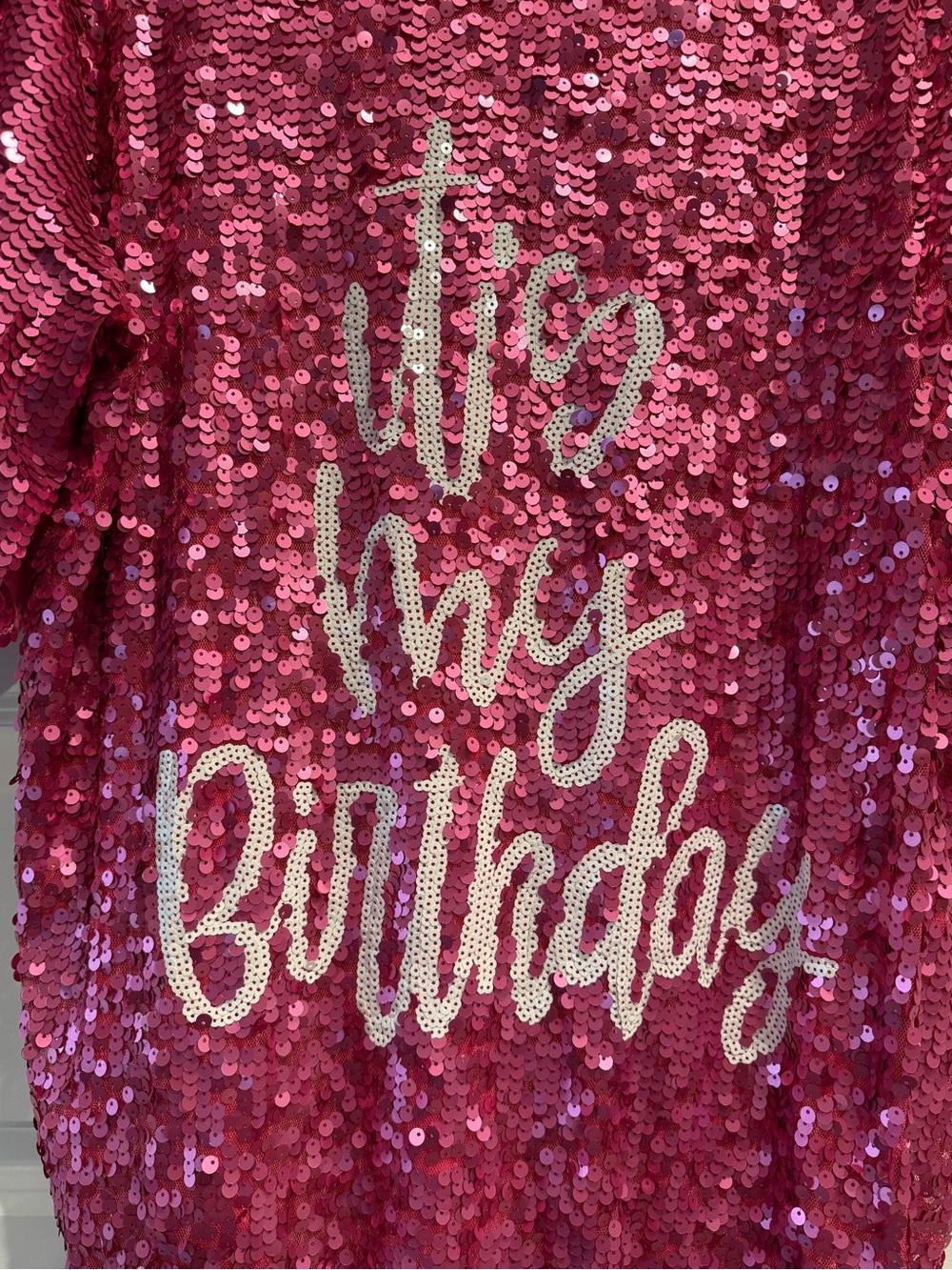 Why Dress Hot Pink Sequin "It's My Birthday" Tee - Picture 2 of 6